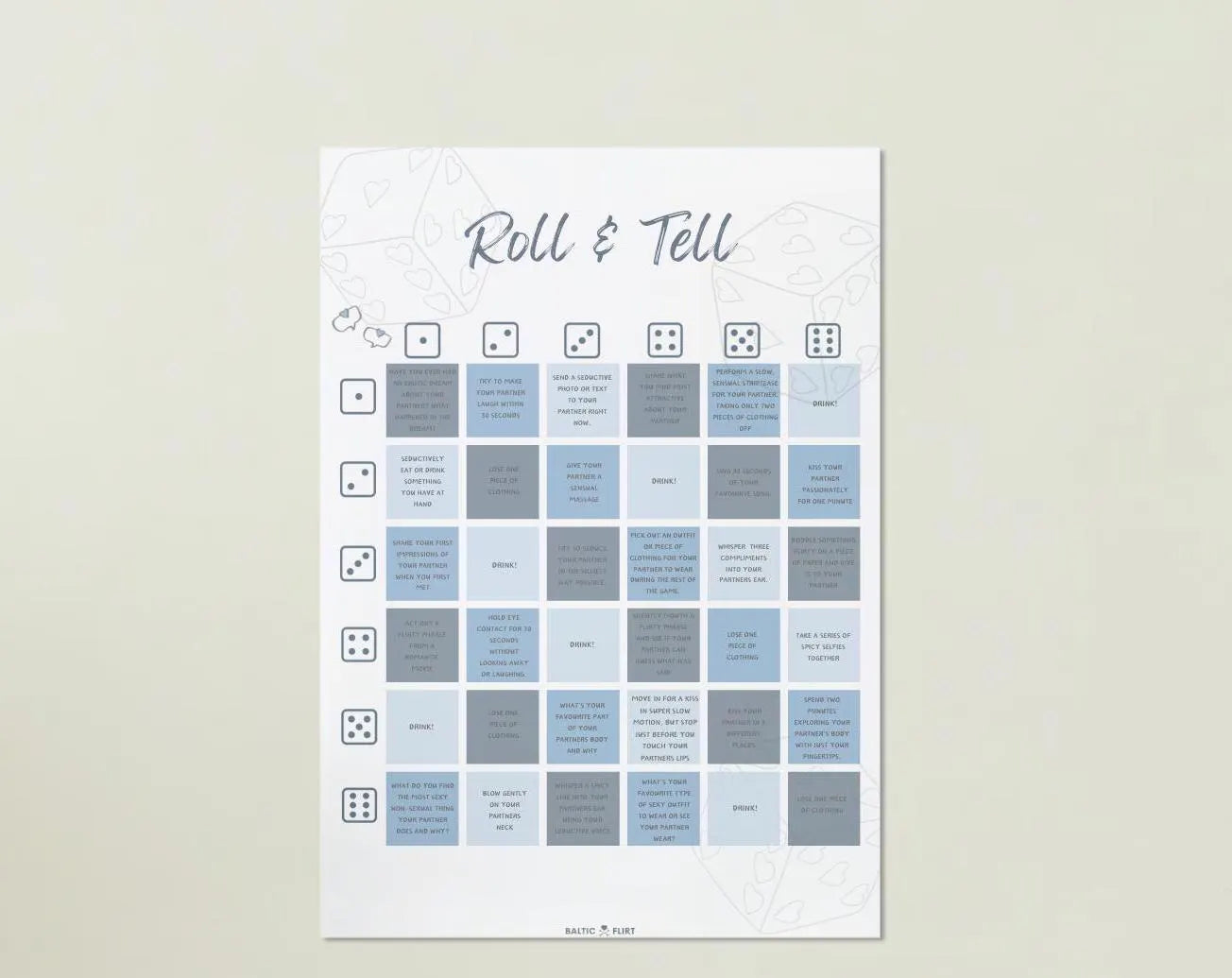 "Role the Dice" Printable Download Couples' Date Night Game