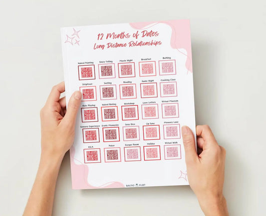 "12 Months of Dates - Long Distance Relationships" Printable Download Couples' Date Night Ideas