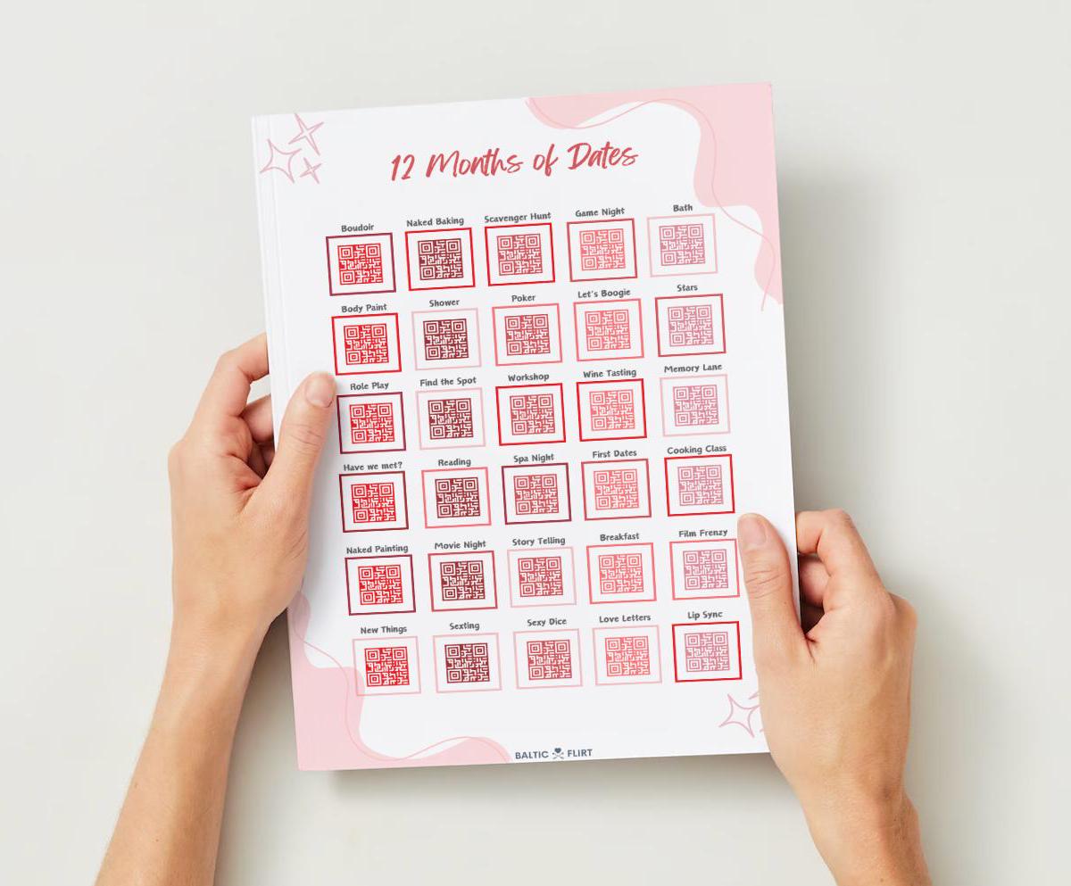 "12 Months of Dates" Printable Download Couples' Date Night Ideas